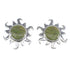 Turquoise Inlay And Genuine Sterling Silver Sun Post Earrings VX55960